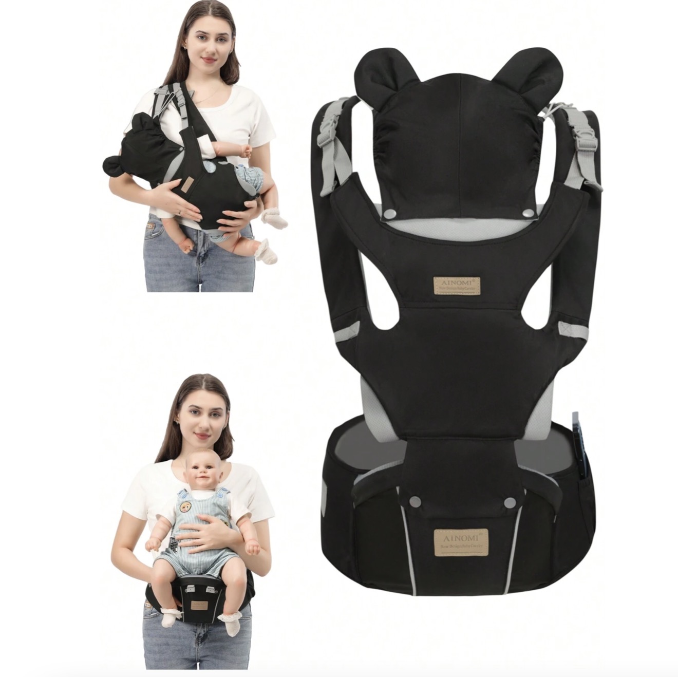 Ergonomic Baby Carrier Newborn To Toddler - Bebek Taşıyıcısı, 6'sı 1 Arada Bebek