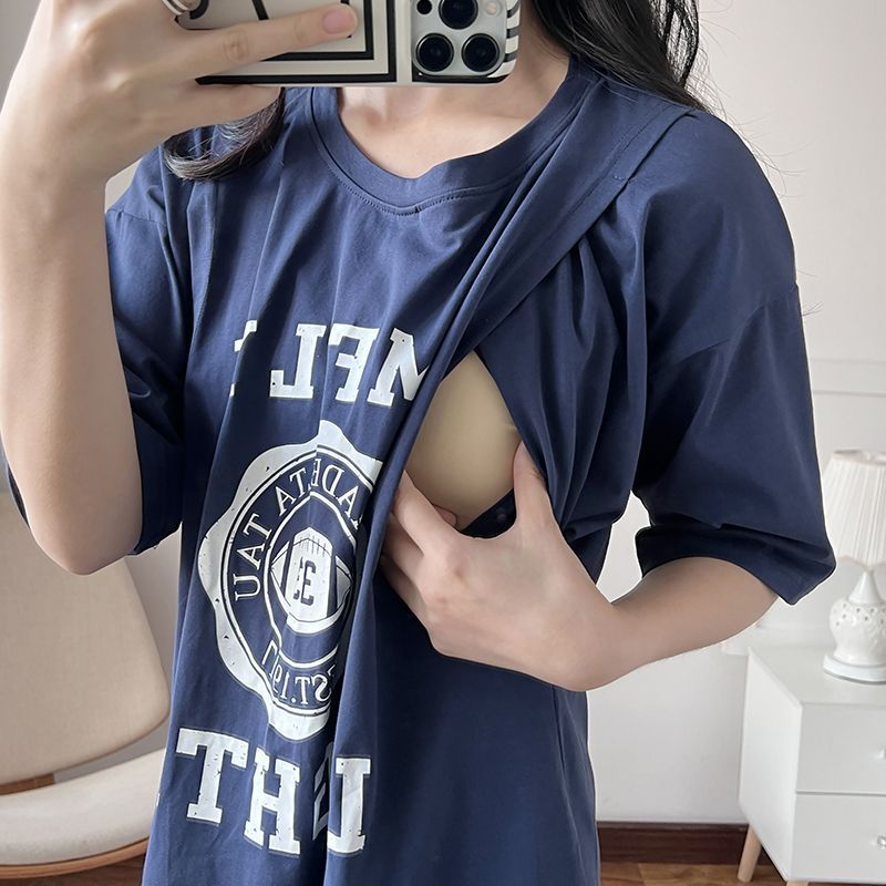 Feeding - Hemşirelik Elbisesi Hamile Emzirme Uzun T-Shirt