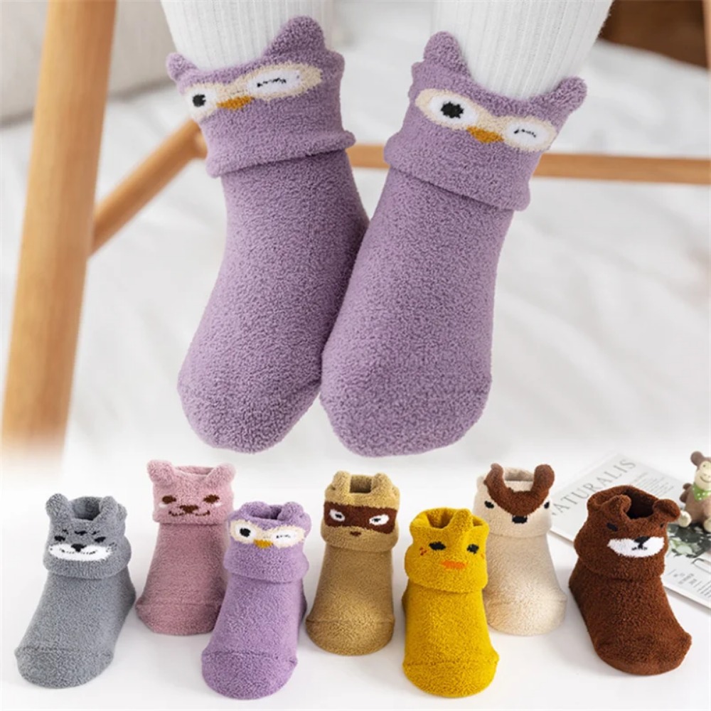 Unisex Baby Socks Non Slip - 1 Adet Gri Silikon Kaymaz Bebek