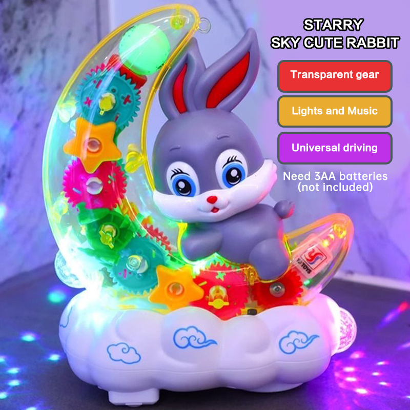 Baby Gear - Şeffaf Dişli Sesli ve Işıklı Ay
