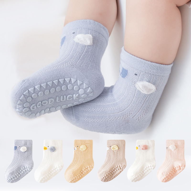 Unisex Baby Socks Non Slip - 3 Çift Karikatür Bebek Kat Çorap