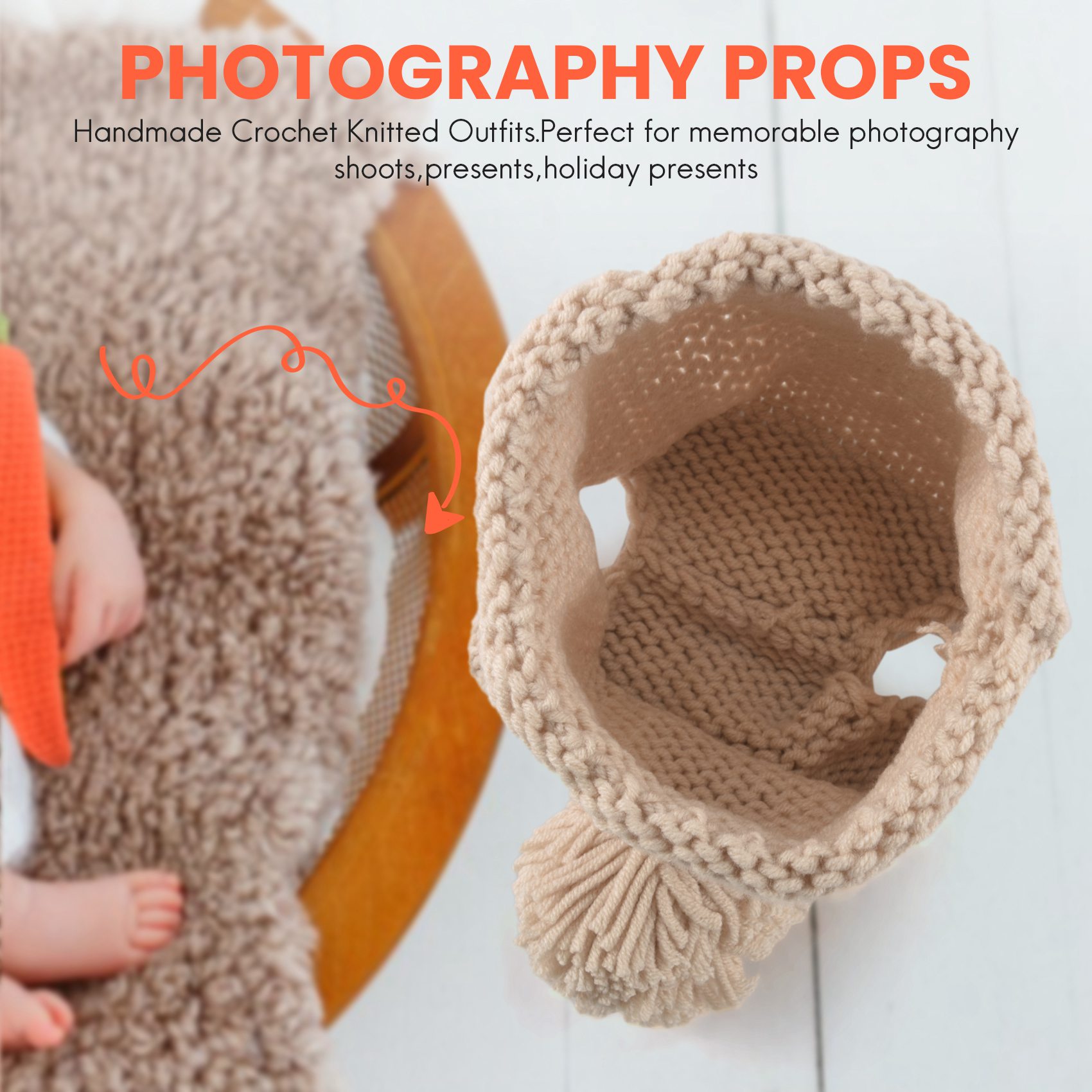 Infant Photography Props Outfit - ABJA-Yenidoğan Bebek Fotoğrafçılığı Aksesuarları Bebek Erkek