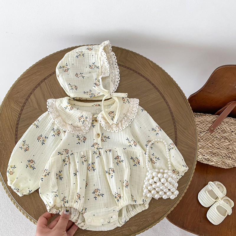 Newborn Baby Girl Romper Floral - 2025 Bahar Yenidoğan Bebek Bebek Kız