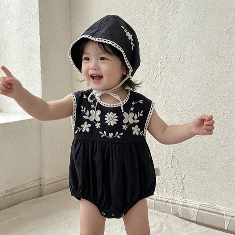 Baby Summer Linen Sleeveless Jumpsuit - ZOETOPKID Yaz Yürümeye Başlayan Bebek Kız