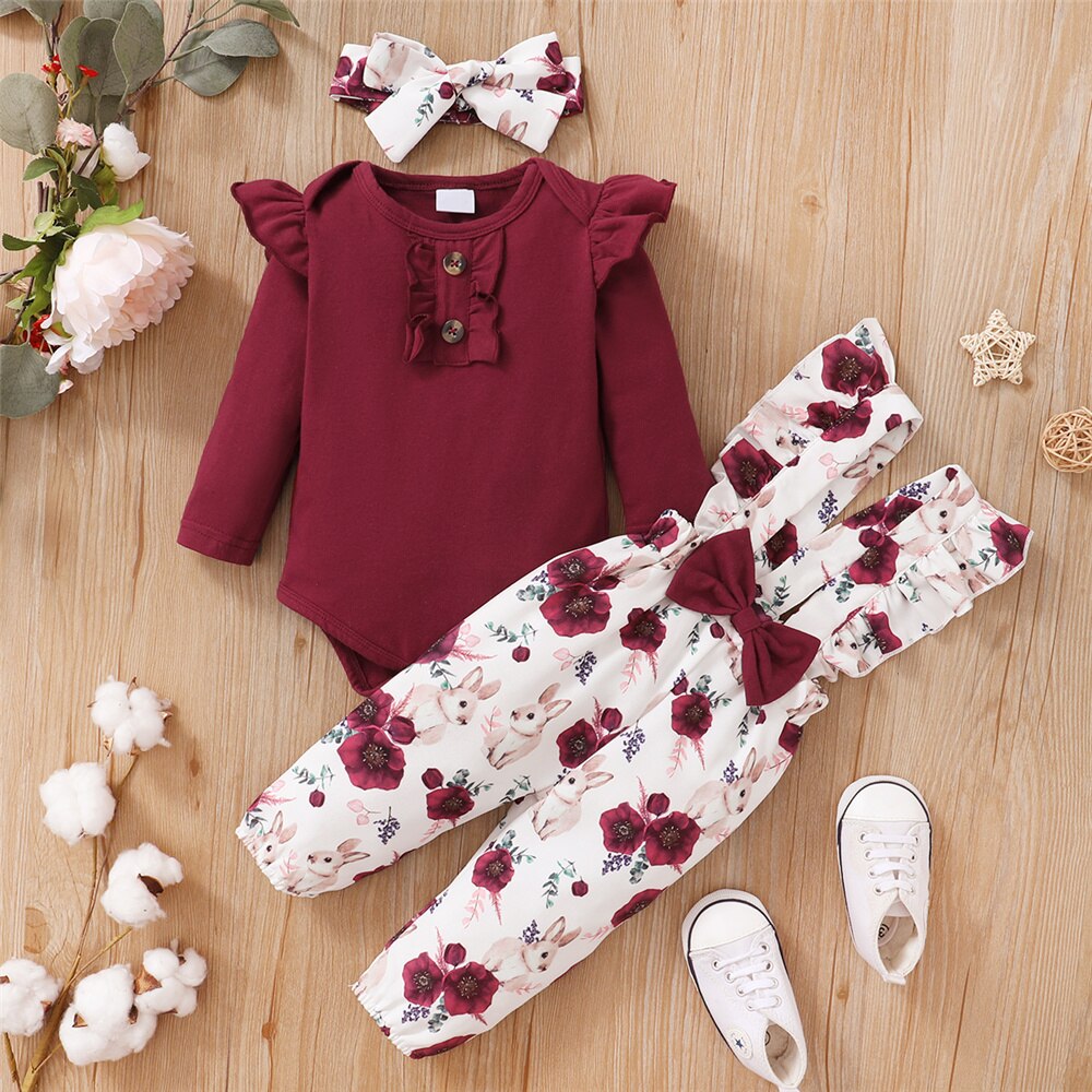 Newborn Baby Girl Romper Floral - 0-24 ay yenidoğan bebek kız 3