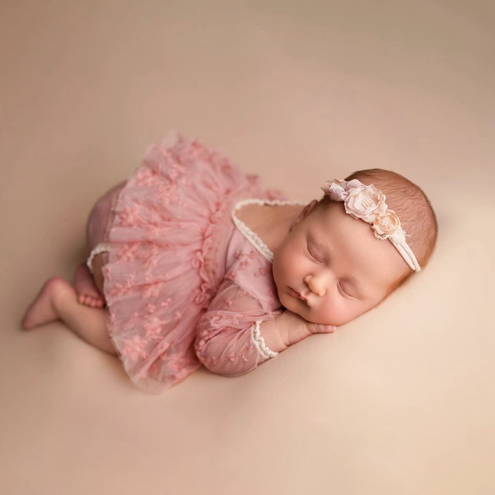 Newborn Baby Girl Romper Floral - Bebek Kız Tutu Elbise Pembe Dantel