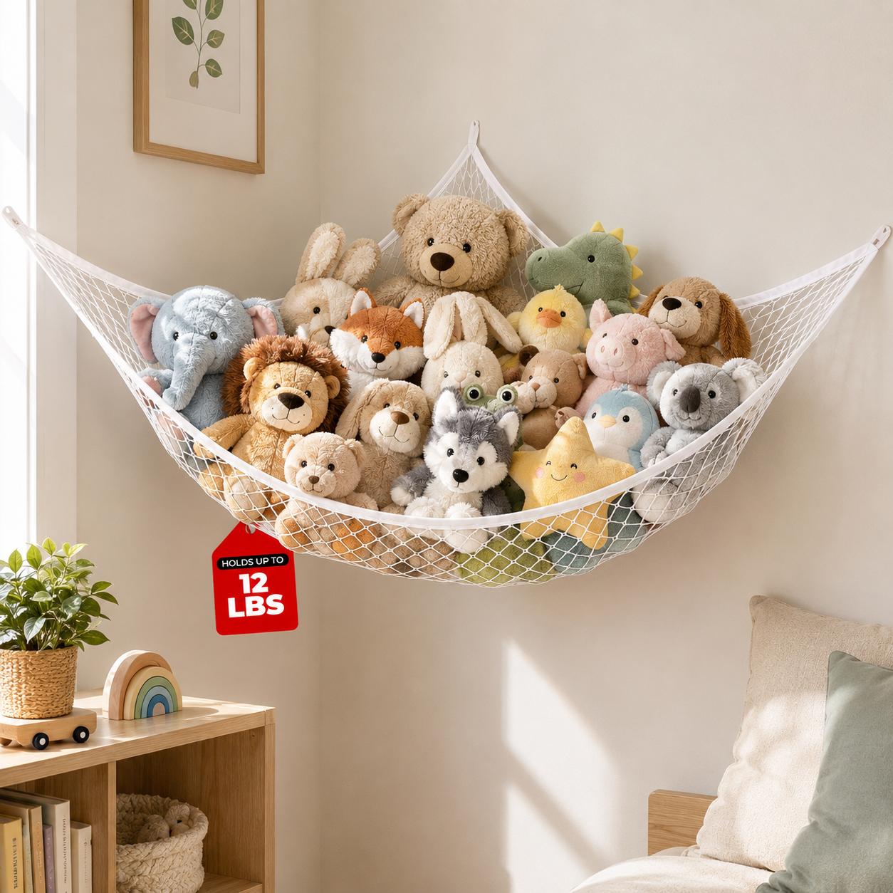 Nursery - Fileli Oyuncak Saklama Hamağı Asılı Peluş
