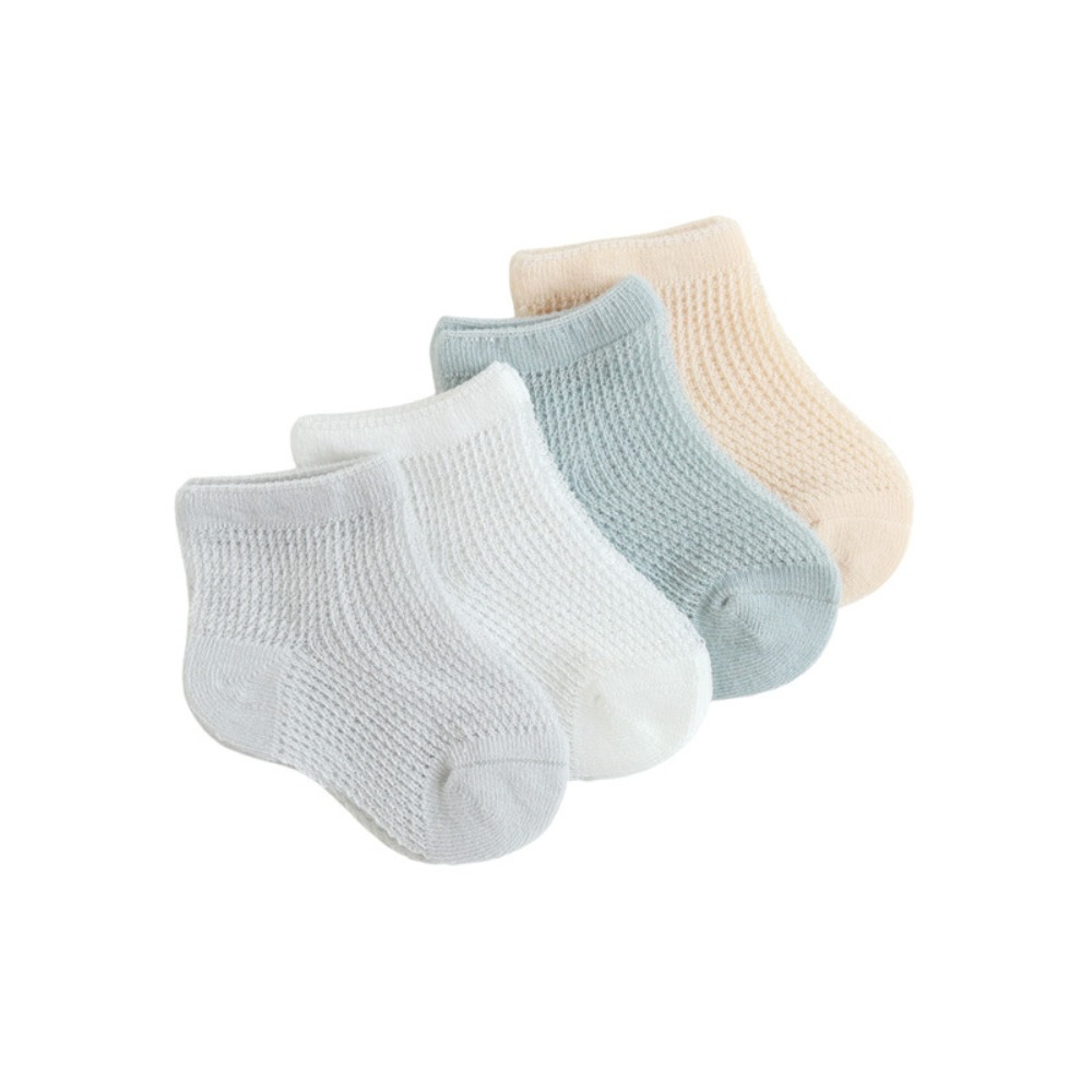 Unisex Baby Socks Non Slip - 4 çift yeni pamuklu bebek fırfırlı