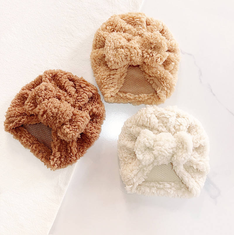 Infant Beanie Hat With Ears - Sevimli Yenidoğan Bebek Düğümlü Türban Fiyonklu