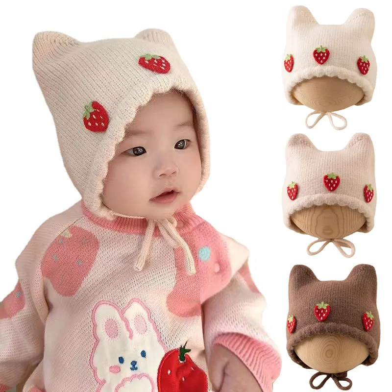 Infant Beanie Hat With Ears - Yeni Sonbahar Kış Bebek Kız Şapka