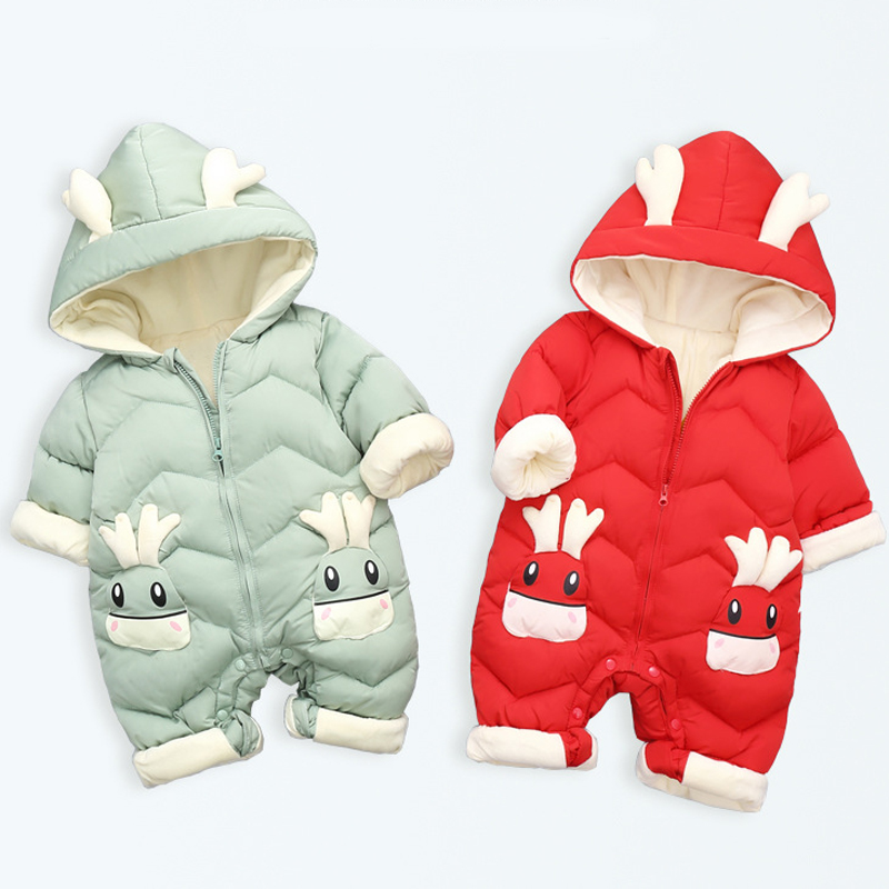 Cotton Baby Onesies Zipper - 1-3Y Bebek Kalın Kadife Tulum Giyim