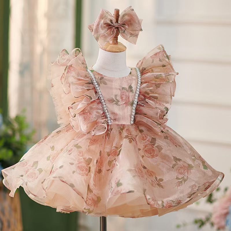 Toddler Girl Tulle Party Dress - Rüya gibi Vow J225 Çarpıcı Şampanya