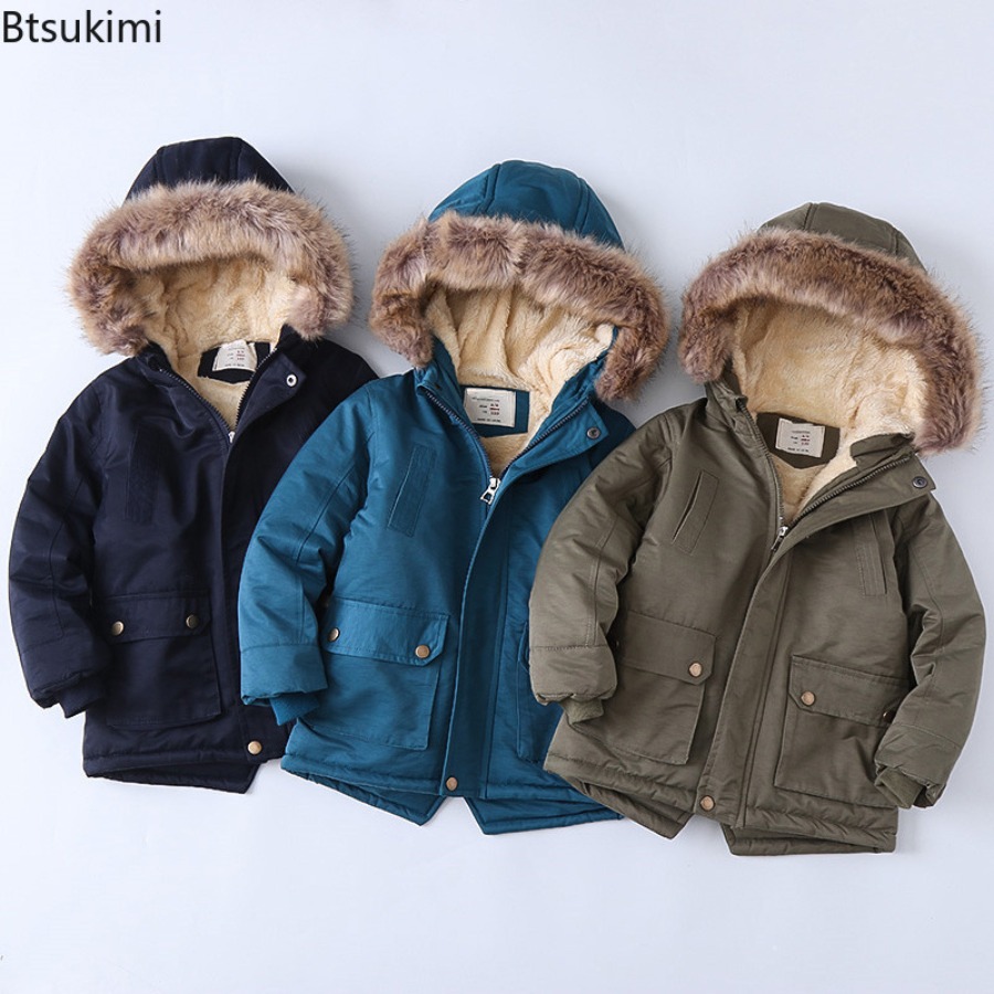 Toddler Boy Winter Fleece Jacket - Çocuk Polar astarlı Mont Kalınlaşmış Erkek