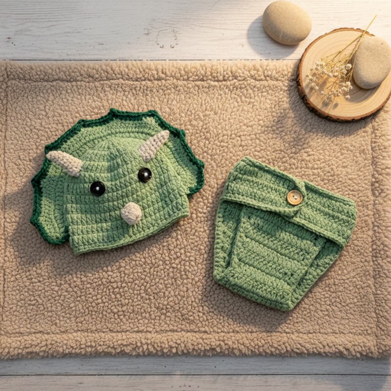 2 adet Tığ Işi Dinozor Yenidoğ - Infant Photography Props Outfit incelemesi ve fiyatı