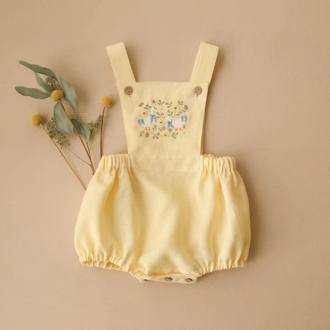 Kırsal Tarzı 2026 Yaz Yeni Beb - Baby Summer Linen Sleeveless Jumpsuit incelemesi ve fiyatı