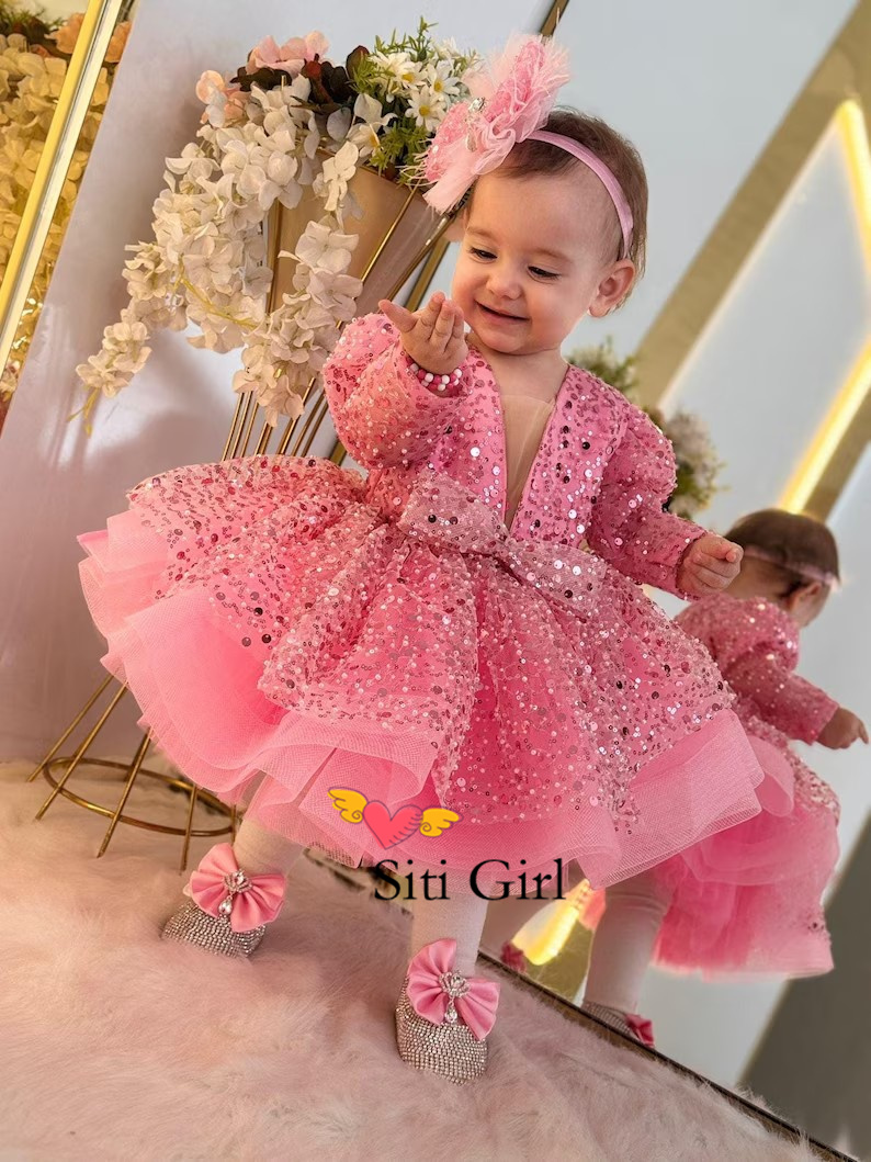 Pembe Prenses Bebek Elbise Çiç - Toddler Girl Tulle Party Dress incelemesi ve fiyatı
