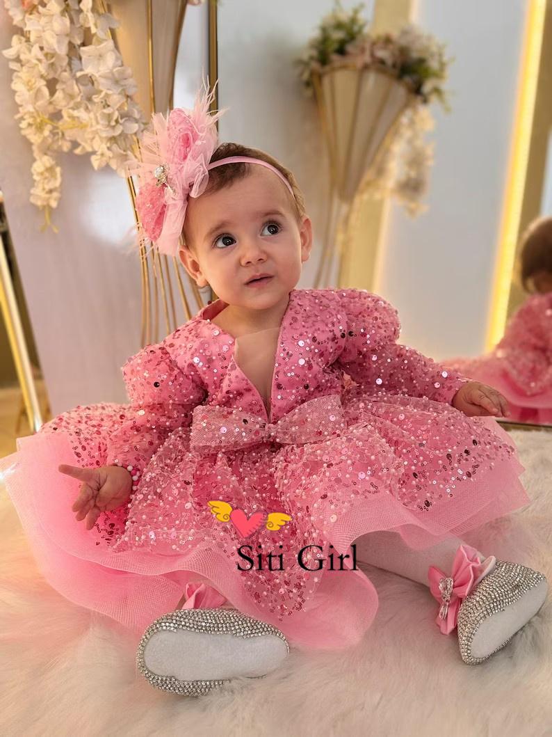 Pembe Prenses Bebek Elbise Çiç - Toddler Girl Tulle Party Dress incelemesi ve fiyatı