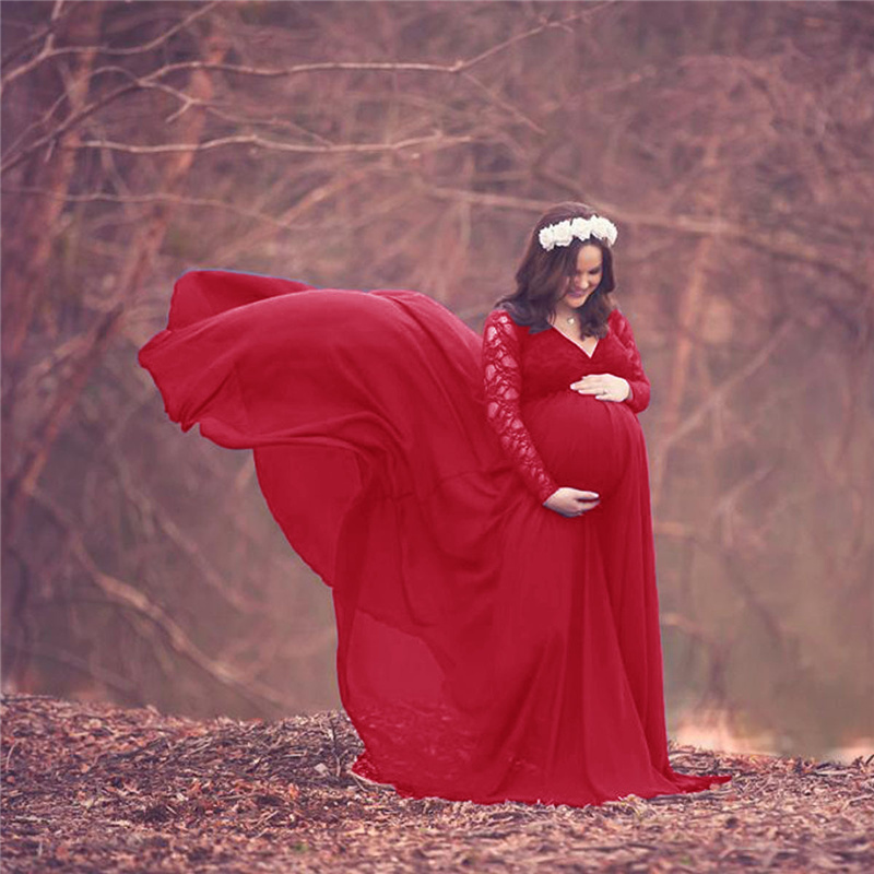 Yeni dantel şifon annelik foto - Maternity Wear incelemesi ve fiyatı