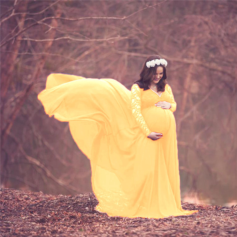 Yeni dantel şifon annelik foto - Maternity Wear incelemesi ve fiyatı