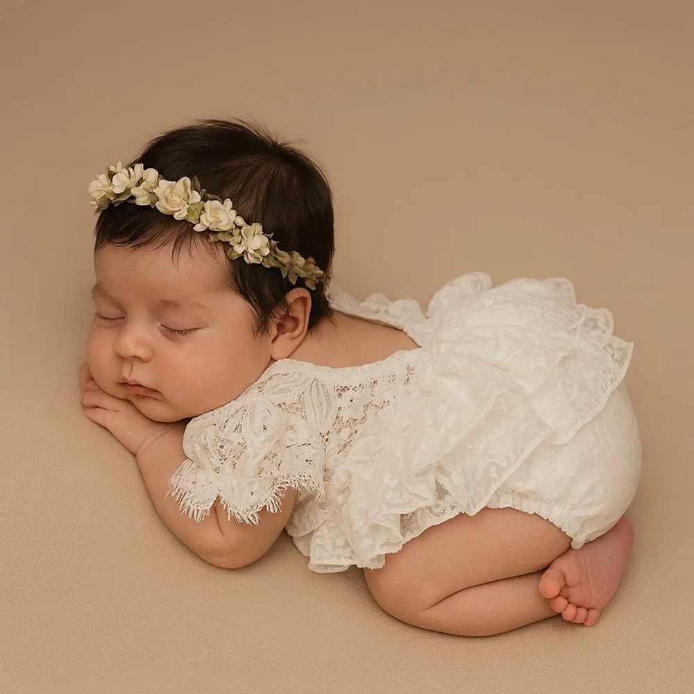 Yenidoğan Fotoğrafçılığı Kıyaf - Newborn Baby Girl Romper Floral incelemesi ve fiyatı