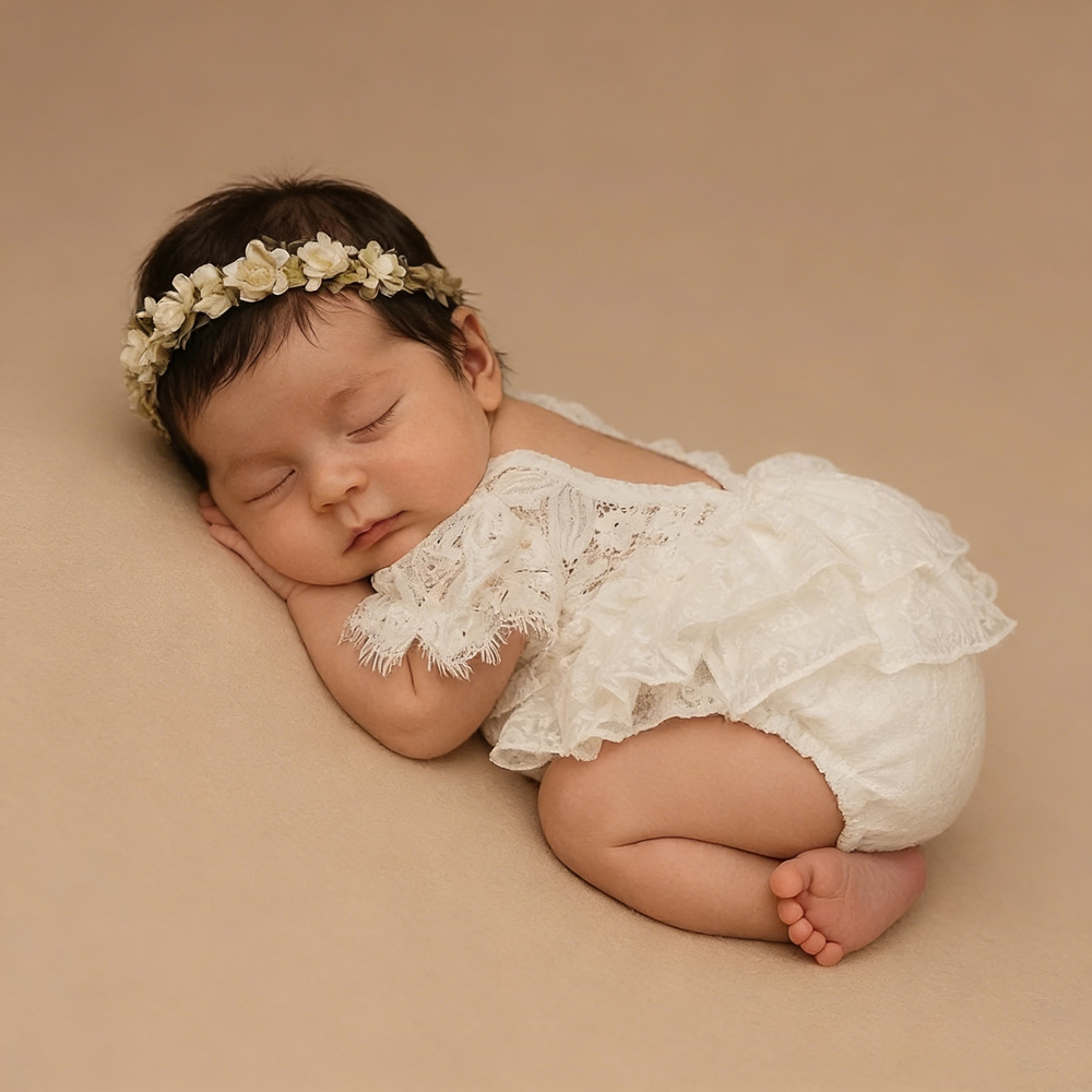 Yenidoğan Fotoğrafçılığı Kıyaf - Newborn Baby Girl Romper Floral incelemesi ve fiyatı