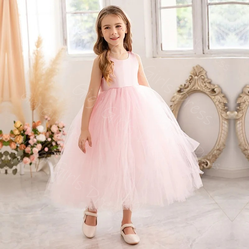 Mavi Çiçek Kız Elbise Düğün iç - Toddler Girl Tulle Party Dress incelemesi ve fiyatı