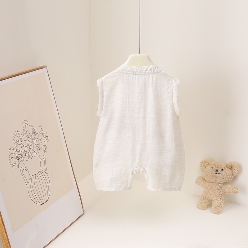 2026 Yaz Karikatür Ayı Baskılı - Baby Summer Linen Sleeveless Jumpsuit incelemesi ve fiyatı