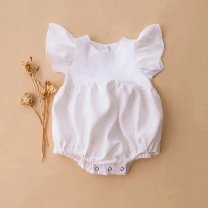 0-24M keten pamuk yenidoğan kı - Baby Summer Linen Sleeveless Jumpsuit incelemesi ve fiyatı
