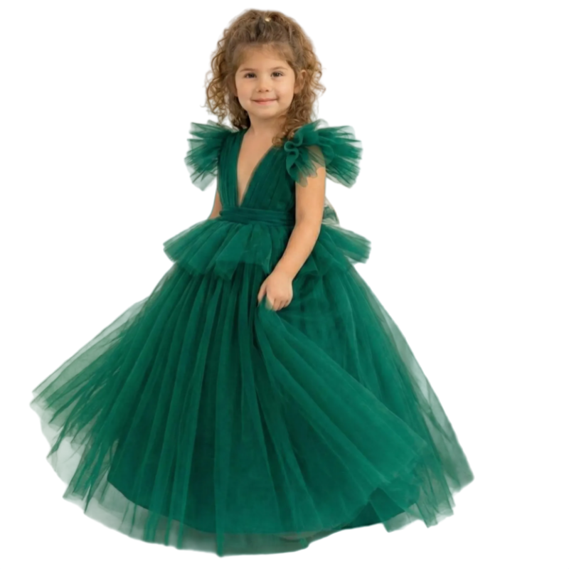 Zümrüt Yeşili Tül Bebek Elbise - Toddler Girl Tulle Party Dress incelemesi ve fiyatı